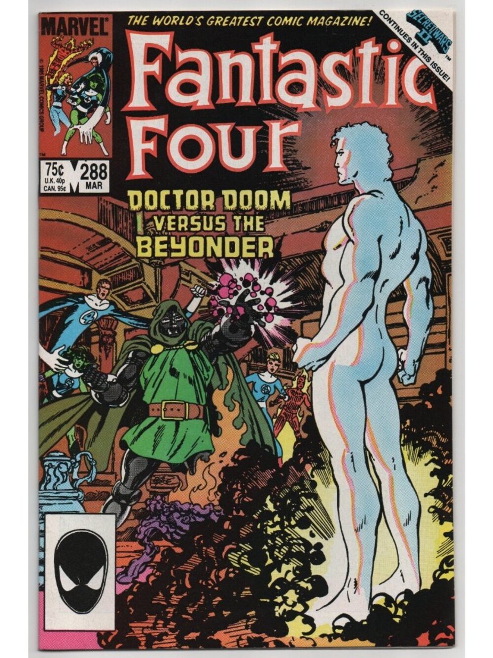 Fantastic Four 288 Marvel Comics 1986 VF- 7.5 Doctor Doom Beyonder SW II